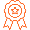 Ribbon icon for quality certification or excellence