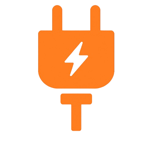 Electric plug icon for power electronics