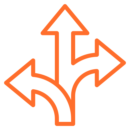 Direction icon symbolizing design flexibility and options