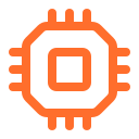 Microchip icon representing semiconductor hardware services