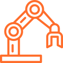 Robotic arm icon symbolizing automation support